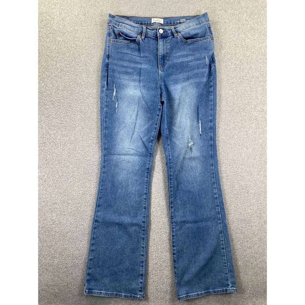 Nicole Miller Soho High Rise Bootcut Jeans Women's 8 Light Wash Stretch Denim
